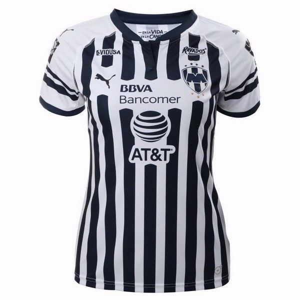 Camiseta Monterrey Replica Primera Ropa Mujer 2018/19 Blanco Negro